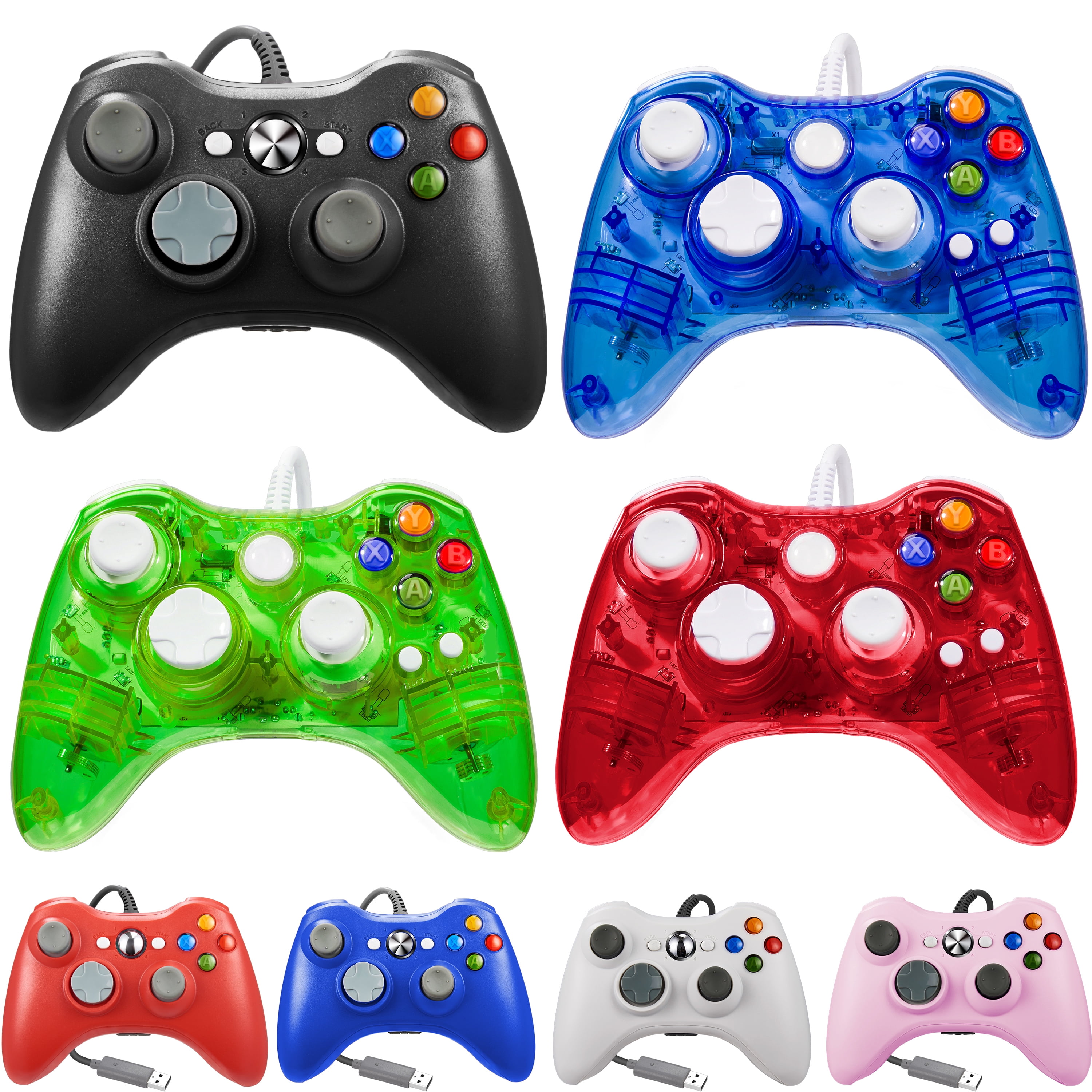 Rhythmic assistant Formulate Luxmo Wired Xbox 360 Controller Gamepad Joystick Compatible with Xbox 360 / PC/ Windows 7 8 10 - Walmart.com