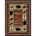 thumbnail image 2 of Rustic Lodge, Bear Cabin 5x7 Area Rug, 5'3"x7'3" Multi 7463, 2 of 5
