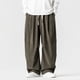 thumbnail image 5 of Ceisia Men Solid Color Multi Pocket Linen Workwear Pants Loose Wide Gift Leg Casual Trousers, 5 of 8