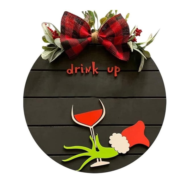 Yuarrent Guirnalda de puerta delantera Decoraciones de Navidad Colgador de de ladrón de Navidad Guirnalda de lazo de Navidad Decoraciones de Kits de decoración para fiestas Yuarrent HA039355-00