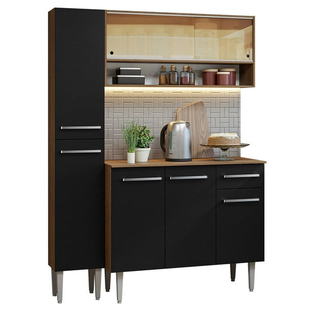 Mueble de Cocina Compacta 137cm Sin Tarja Emilly Madesa 09 MN