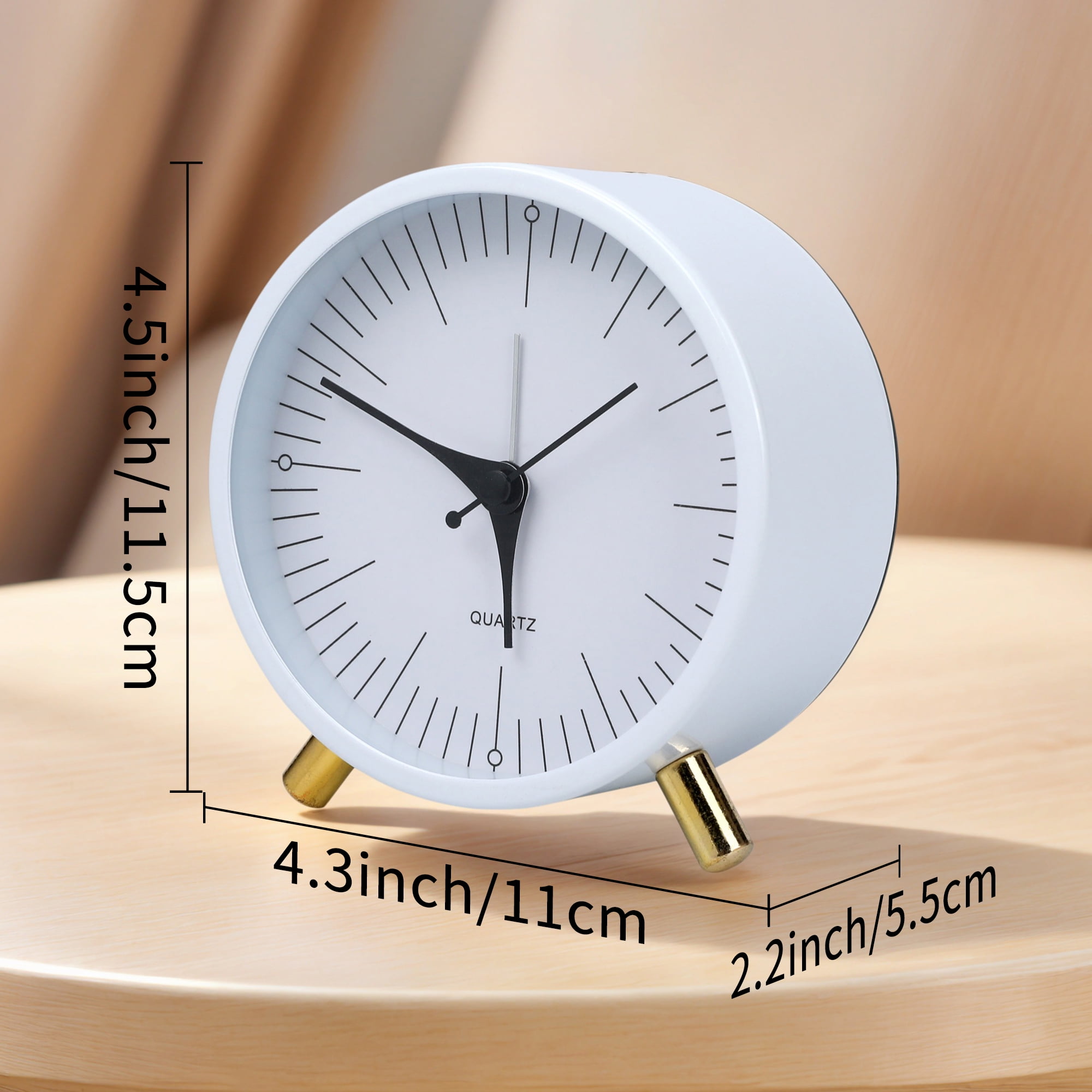 Unique Bargains 1pc Silent Operation Mechanical Alarm Clock 4.3" x 2.2" x 4.5" Green