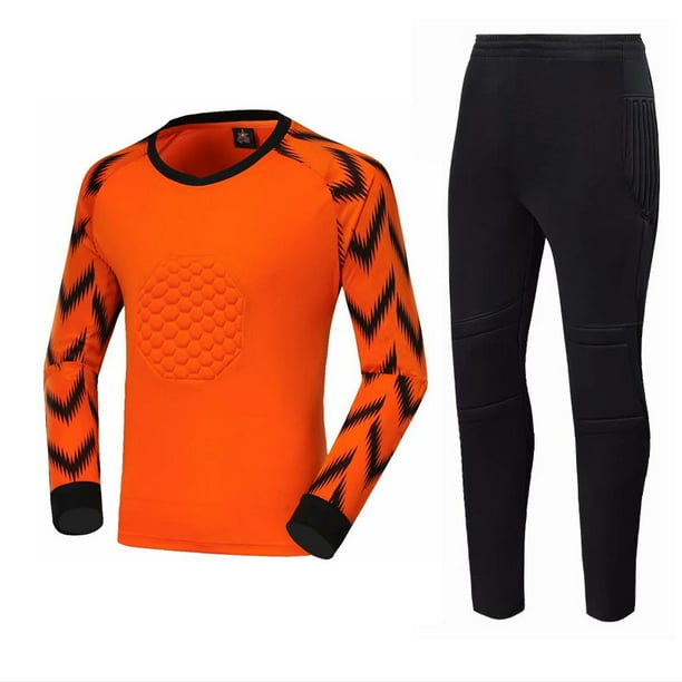 Pantalones de traje de portero, traje de entrenamiento de fútbol para hombres y mujeres, traje de protección de manga larga estampado para niños