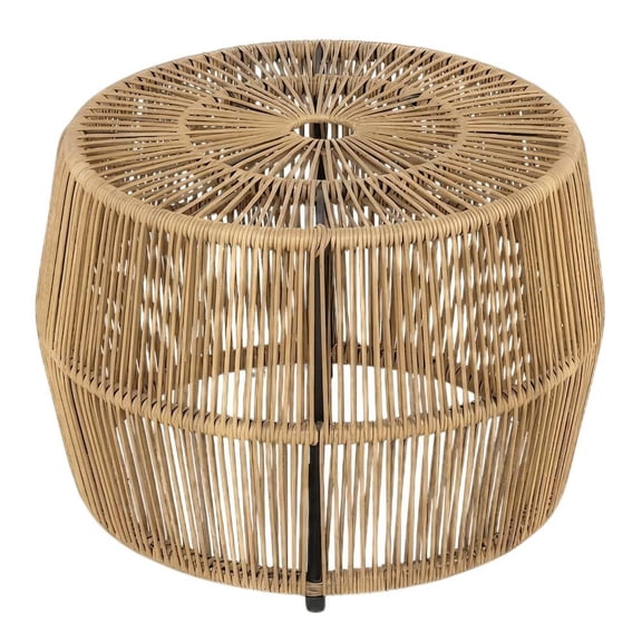 Wicker Round Outdoor Coffee Table with Durable Weave and Resistant Finish