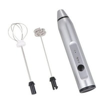 WASHWEPE 1Pack Egg Whisk and Milk Frother Electric Cordless Mixer Handheld for Home Use Silver