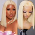 thumbnail image 1 of Yanonmyfd Bob Lace Front Wigs Human Hair Pre Plucked Glueless 13x4 HD Lace Frontal Wig With Baby Hair 150% Density Straight Short Bob Wigs For Black Women (Natural Black Bob Wig, 8 Inch), 1 of 13