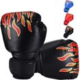 thumbnail image 1 of Gants de Boxe pour Enfants avec Sangle de Poignet Réglable - Protection des Articulations pendant les Combats - 3-12 Ans - MMA, Muay Thai - Noir, 1 of 5