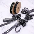 thumbnail image 4 of 2rolls 20 Yards Silver Stamping Star Organza Ribbons Garment Accessories Gift Packaging Black 1 inch(25mm) 20 Yards/Roll, 4 of 9