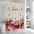 thumbnail image 5 of Pink Valentines Day Shower Curtain Set - Small 36" x 72" Washable Bathtub Curtain with 12 Hooks, Love Heart Eucalyptus Botanical Rustic Waterproof Fabric Shower Curtains for Bathroom/Bathtub Décor, 5 of 6