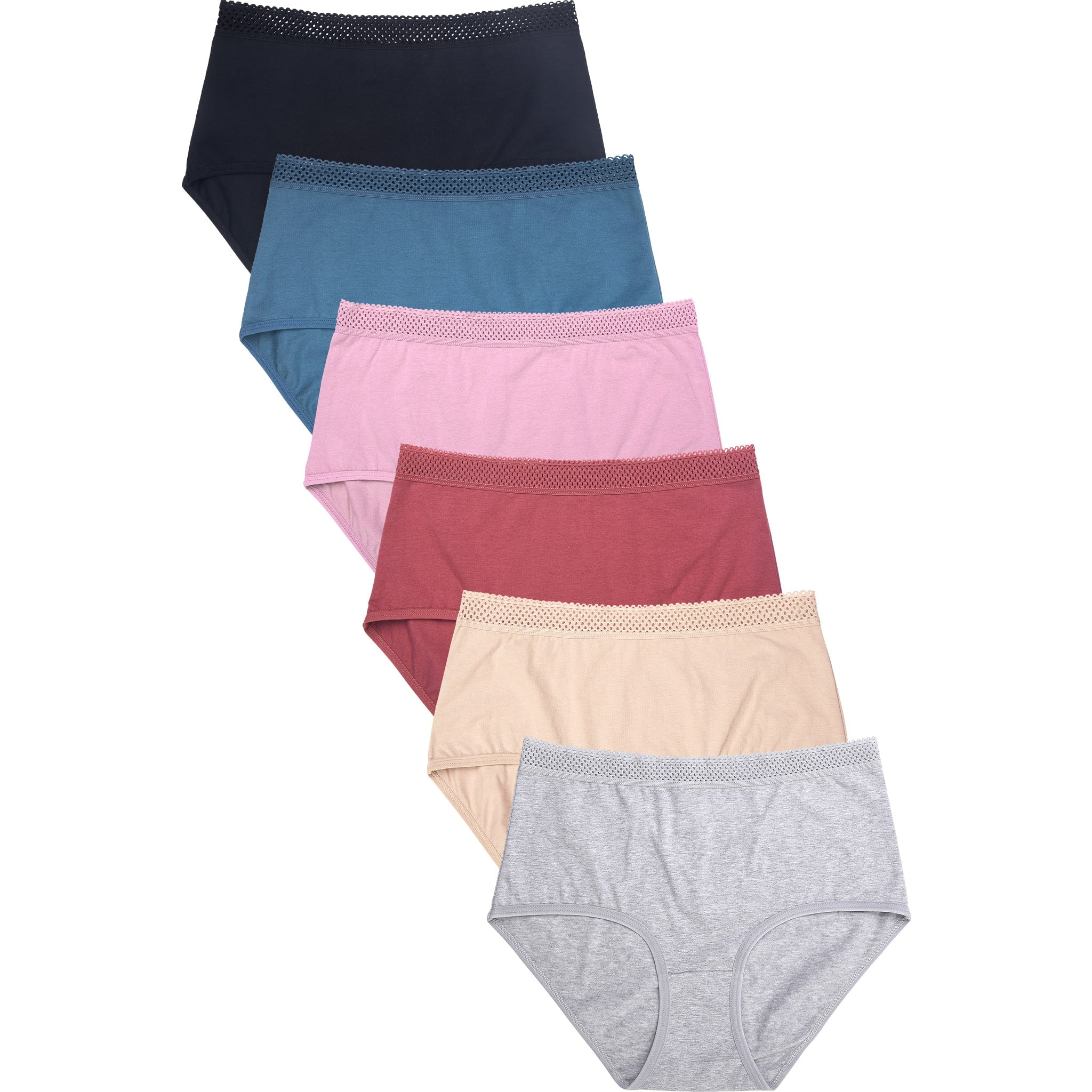 Comfort Soft Cotton Plus Size Underwear High-Cut Brief Panty 3 Pack White –  WingsLove