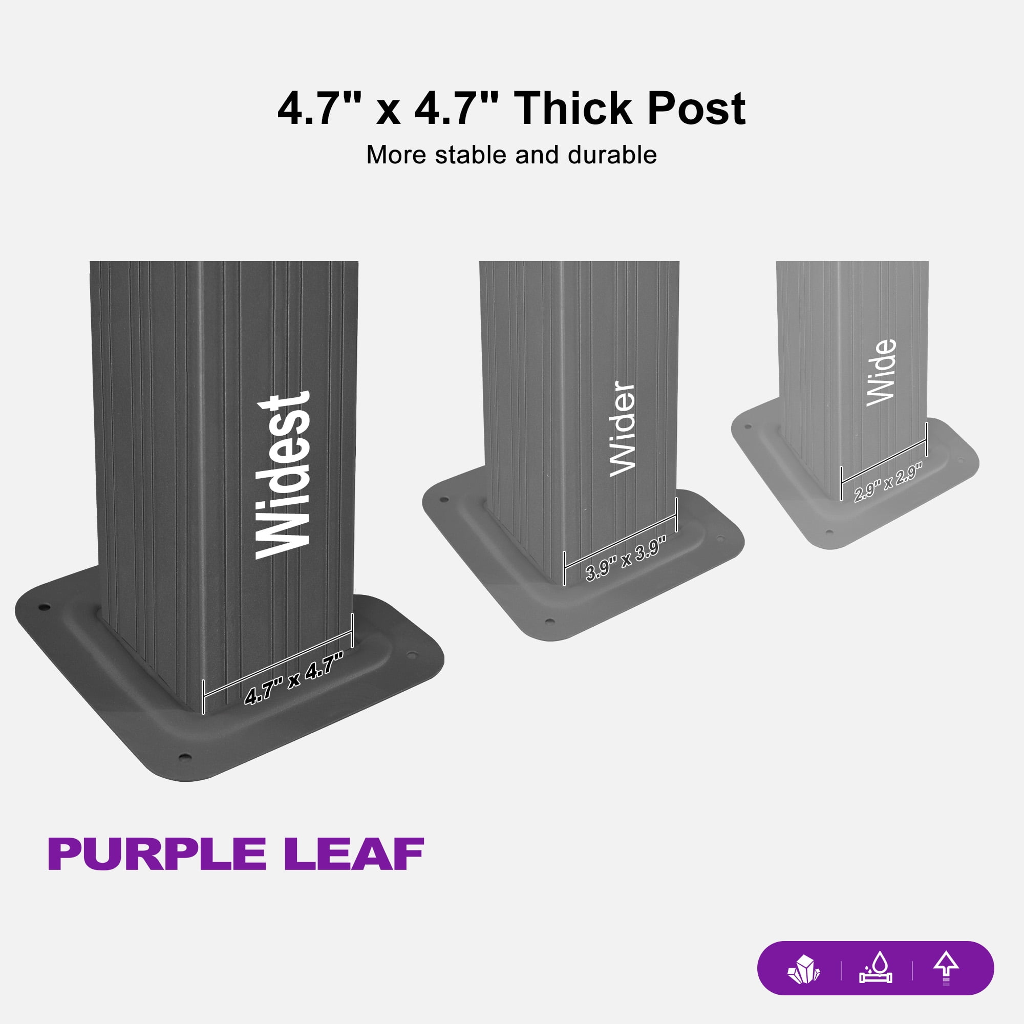 PURPLE LEAF 12' X 20' Permanent Hardtop Gazebo Aluminum Frame Gazebo with Galvanized Steel Double Roof for Patio Lawn and Garden, Curtains and Netting Included, Grey