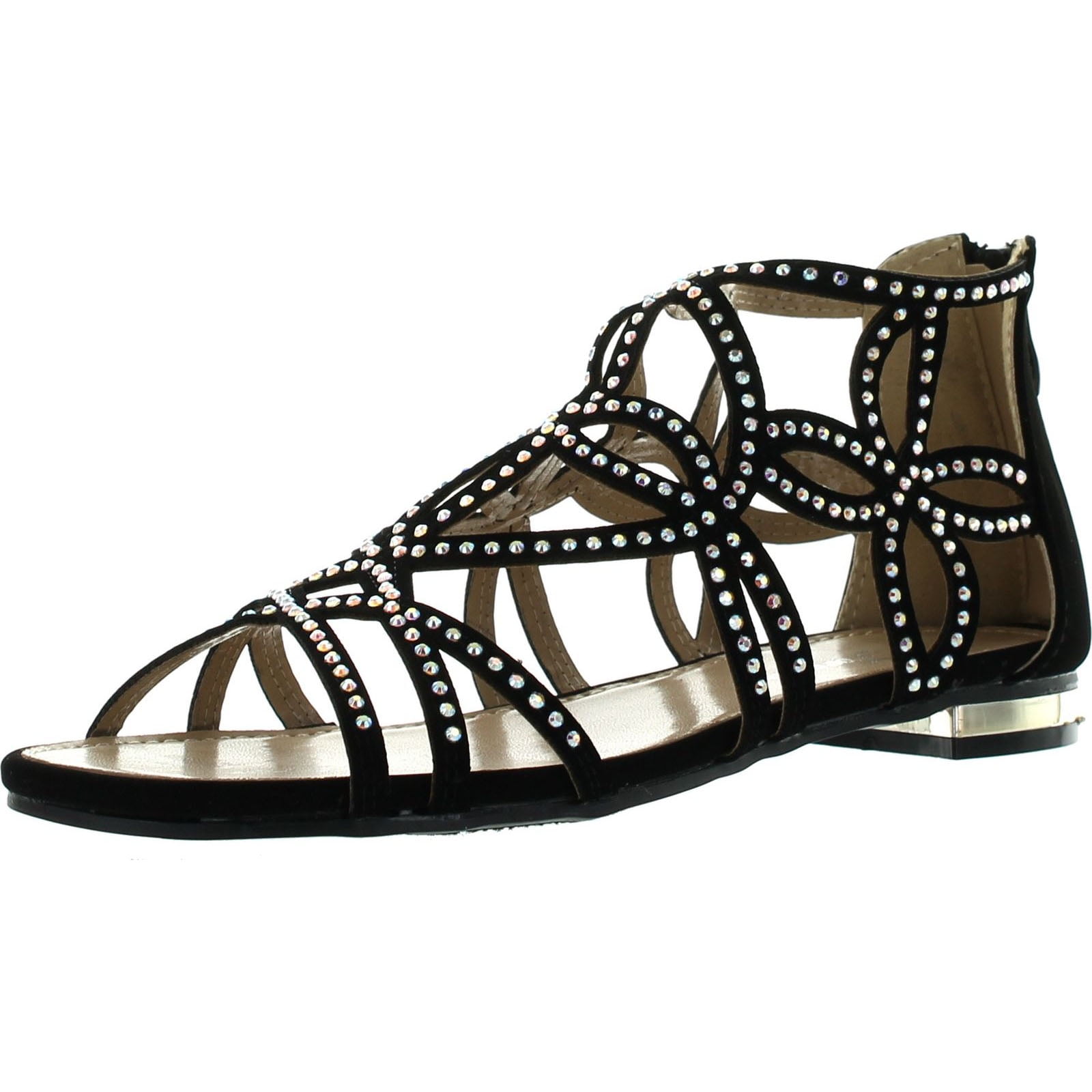flat sandals with back zipper