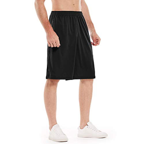 LEAO Men's Basketball Shorts with Zipper Pockets Quick Dry Loose-fit Sports Workout Running Shorts