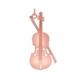 thumbnail image 2 of Large Musical Violin Pendant Necklace in Solid Gold (Rose Gold, 14K, 22 Inhes), 2 of 3