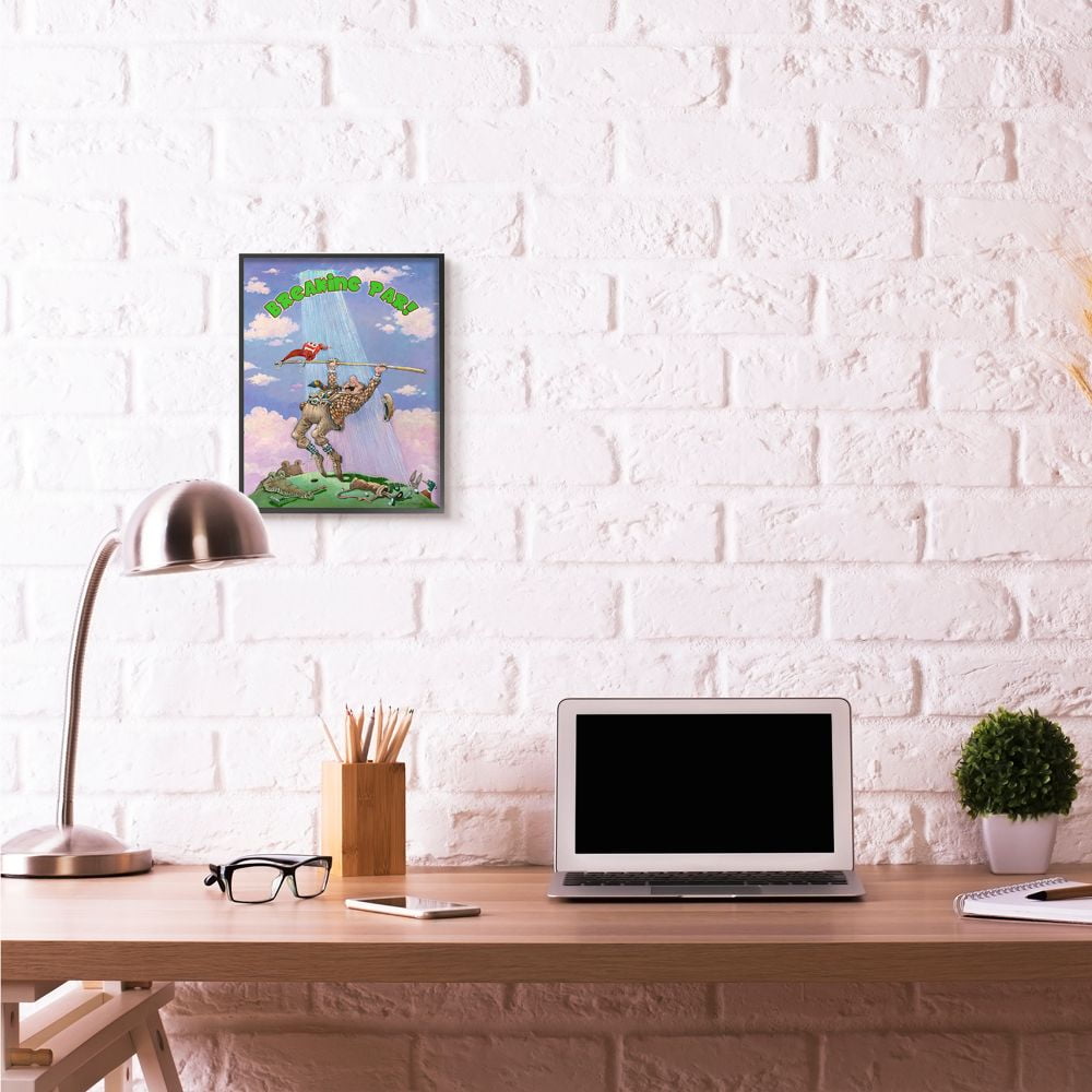 Stupell Industries Breaking Par Funny Golf Cartoon Sports Design Graphic Art Black Framed Art Print Wall Art, 11x14, by Gary Patterson
