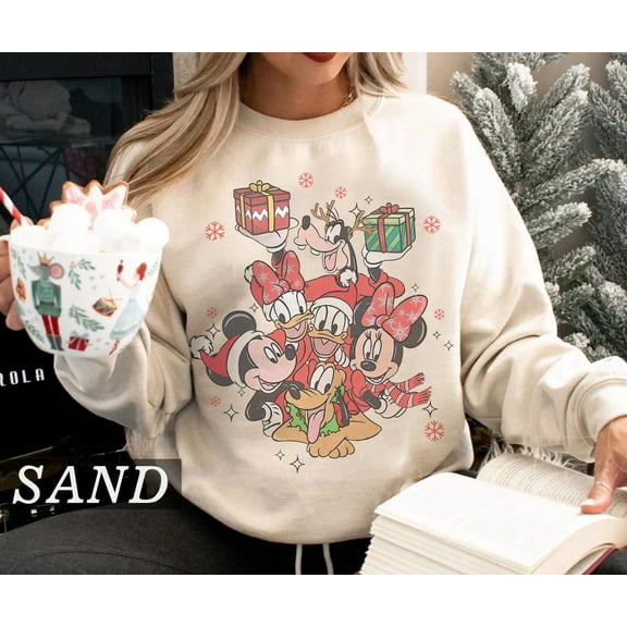 Retro Mickey & Friends Christmas Sweatshirt, Vintage Disney Family Mickey’s Very Merry Christmas Party Shirt, Disneyland Holiday 2025 Sweater