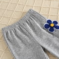 thumbnail image 3 of CPNG Toddler Kids Boys Girls Sportswear Set Cute Embroidery Cotton Linen Crewneck Pullover Tops Sweatpants Set Long Sleeve Sweatshirt T Shirt(Grey,4-5 Years), 3 of 4