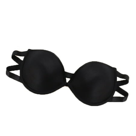 Clearance Hxshgdsn Strapless Bras Invisible Push Up Bra for Women Full Cup Plus Size Underwire Padded Self Plunge Bandeau Seamless Non-Slip Bras Black 75C