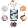 thumbnail image 3 of 4 Pack Qtip Holder Dispenser Blue Gold Marble Clear Plastic Storage Apothecary Jars for Cotton Swabs Balls Pads Floss, 3 of 7