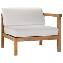 Bayport Outdoor Patio Teak Wood Right-Arm Chair Natural White