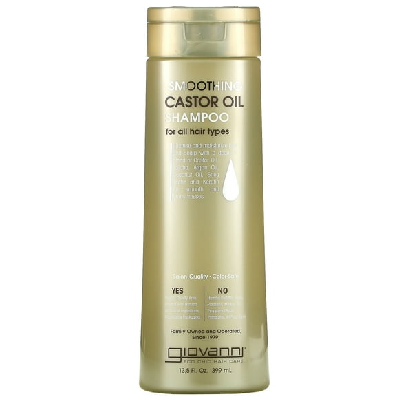 Giovanni, Smoothing Castor Oil Shampoo, For All Hair Types, 13.5 fl oz (399 ml)