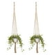 thumbnail image 3 of YiJuHui Macrame Plant Hanger Handmade Cotton Rope Hanging Planter Holder with Wood Hook for Indoor Outdoor Home Decor Wall Garden Boho 122cm, 3 of 9