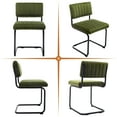 thumbnail image 5 of ONEVOG Velvet Dinning Kitchen Chairs Set of 2, Modern Armless Cantilevered Chairs with Matt Black Metal Legs, Upholstered Dinning Chairs for Kitchen Living Room, Olive Green, 5 of 8