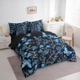 thumbnail image 3 of Manfei Vintage Flower 7-Piece Twin Bedding Sets,Rustic Wild Floral Bedding Comforter Set,Dreamy Blue Butterflies Sheet Sets For Girl Child,Luxury Bedroom Decor Reversible, 3 of 8