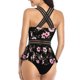 thumbnail image 4 of Conjunto de traje de baño con estampado de playa halter sin espalda sexy de dos piezas para mujer Fridja  nalpqowj58632, 4 of 4
