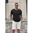 thumbnail image 4 of COOFANDY Men's Black Henley Shirts Short Sleeve Casual T-Shirts with Pocket Summer Button Henleys Classic Basic Tees for Men, 4 of 6