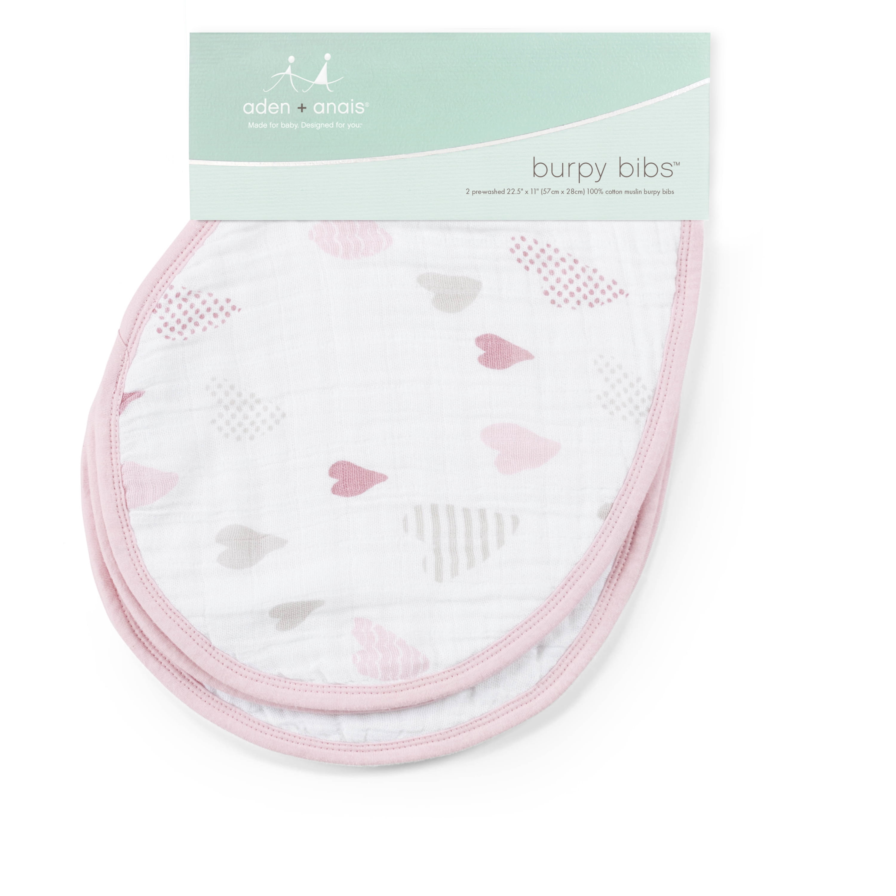 aden + anais classic burpy bibs heart breaker 2-pack