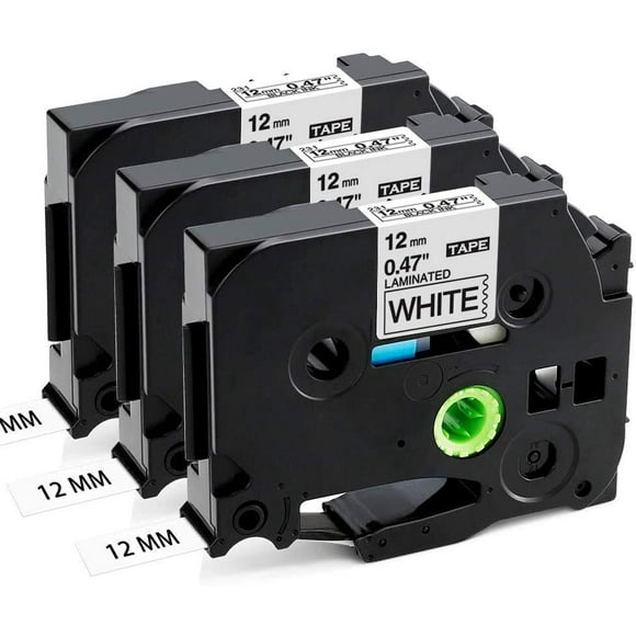 12mm 47 Laminated White Tz Tape 12mm 47 Laminated White Tz Tape