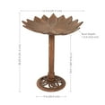 thumbnail image 5 of Sunnydaze Garden Lotus Freestanding Cast Aluminum Outdoor Bird Bath, Copper Patina, 5 of 10