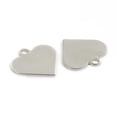 thumbnail image 2 of Tarnish Resistant 304 Stainless Steel Charms Heart Tag Charms Stainless Steel color 15.5x16x1mm Hole: 2mm, 2 of 3