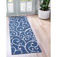 thumbnail image 2 of Unique Loom Tapis Moderne Decatur 2' 2 x 7' 4 Runner Bleu Marine/ivoire, 2 of 2