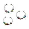 thumbnail image 5 of Enamel Fidget Rings for Anxiety for Women, Men, Open Adjustable Silver Stainless Steel Spinner Rings with Color Beads, Aesthetic Jewelry (3 Rings), 5 of 5
