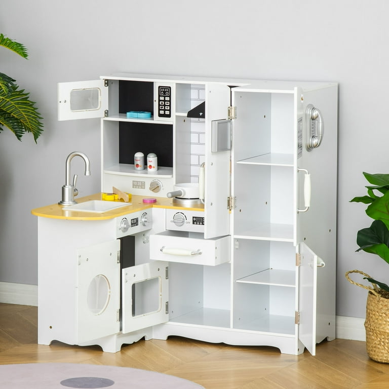 Qaba Large Play Kitchen with Full Set of Appliances for a Modern