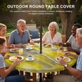 thumbnail image 3 of Round Outdoor Tablecloth with Umbrella Hole and Zipper, Vintage Yellow Tablecloth with Elastic Waterproof, Abstract Minimalist Painting Art Watercolor Patio Table Covers for 55" - 60" Pool Tables, 3 of 9
