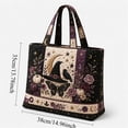 thumbnail image 3 of Halloween Tote Bag Vintage Witch Pumpkin Print, Large Reusable Trick or Treat Shopping Bag, Double Layer Elastic Polyester Handbag for Women Girls Party Gift, 3 of 3