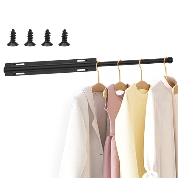 Valet Rod for Closet Pull Out,Retractable Closet Valet Rod Slide Out with Screws for Hanging Clothes Suits and Freshly Pressed Items
