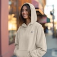 thumbnail image 5 of Dalix Heartly Ghost Embroidery Relaxed Hoodie Soft Fleece Sweatshirt Fit Lounge Womens in Beige 2XL XX-Large, 5 of 5