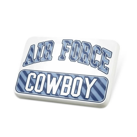 Porcelein Pin Air Force Cowboy, Blue stripes Lapel Badge – NEONBLOND