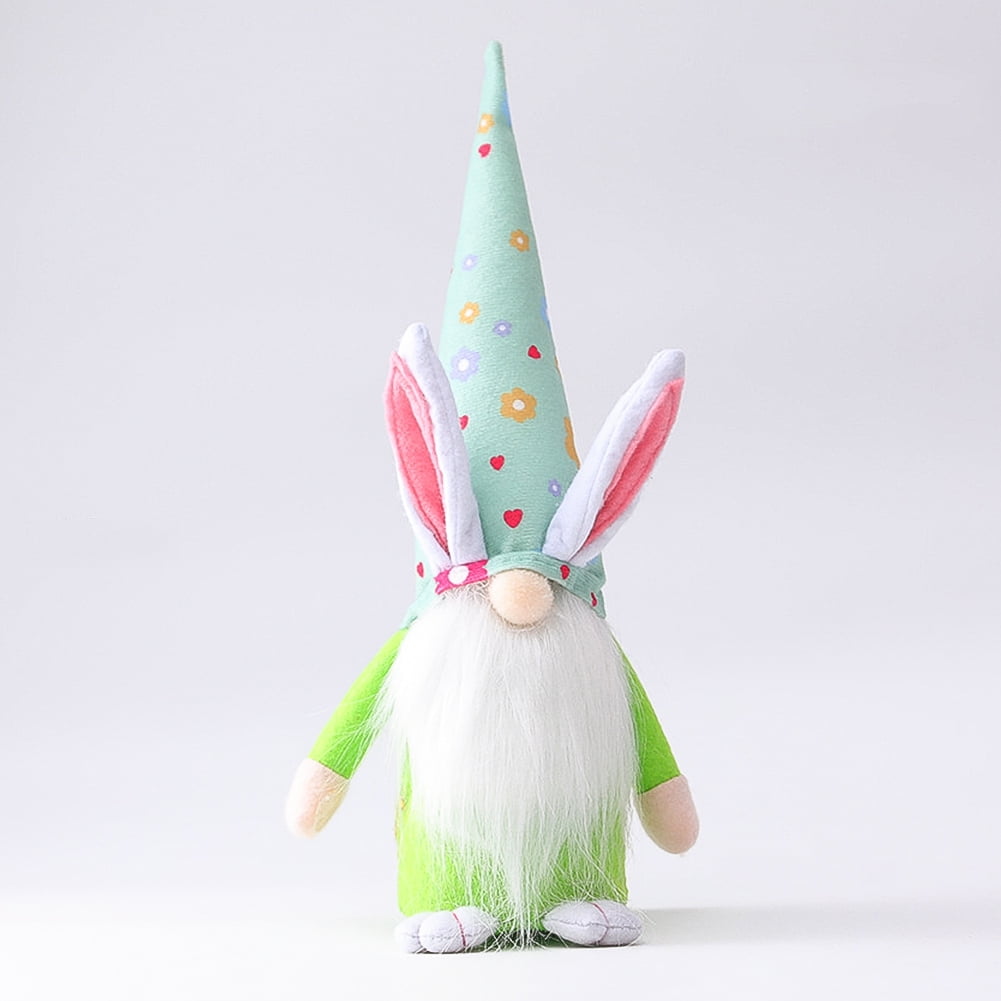 Kepooman Kids 13" Long Hat Faceless Bunny Doll for Decor Gifts, Green Kepooman Kids 13" Long Hat Faceless Bunny Doll for Decor Gifts, Green
