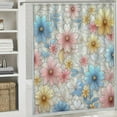 thumbnail image 5 of Shangniulu Wildflower Shower Curtain for Bathroom Watercolor Floral Shower Curtain with Hooks Printing Fabric Bathroom Shower Curtain, 5 of 6