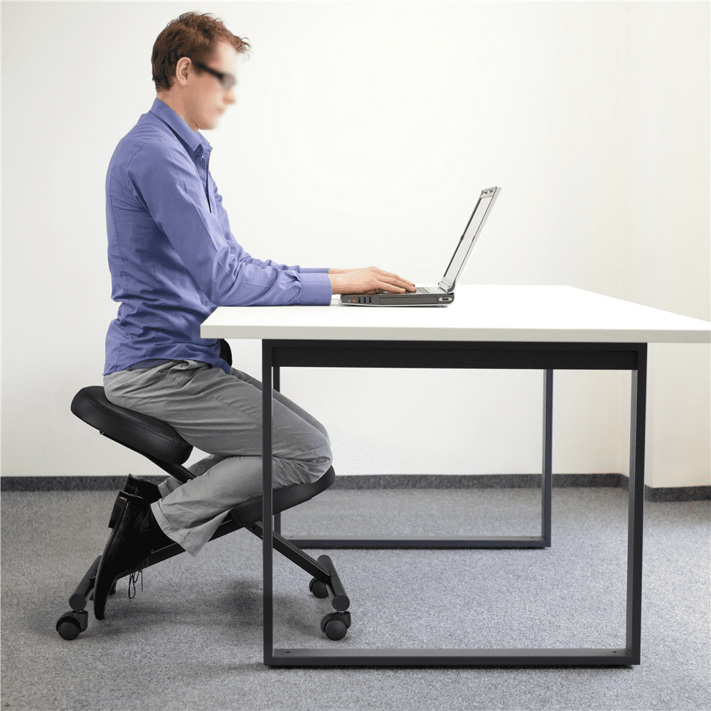 Renwick Kneeling Chair with Swivel, 220 lb. Capacity, Black