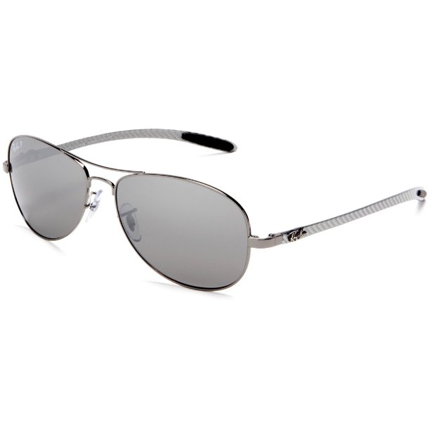 Ray-Ban 0RB8301 004/K6 59 Shiny Gunmetal/Blue Mirror Silver Polar Tech  Sunglasses - Bundled Item with Cleaning Kit 