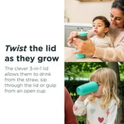 Tommee Tippee 3-in-1 Insulated Toddler Convertible Cup, 18m+, 10oz, Spill-Proof, Green, 1 Pack