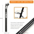 thumbnail image 5 of Bike Seatpost Length 400mm Outer Diameter 27.2/30.9/31.6mm, Bicycle Seat Post Aluminum Alloy Offset 25mm for MTB BMX, 5 of 7
