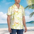 thumbnail image 3 of Balery Lemon Potatoes Camisas hawaianas de manga corta para hombre, camisas playeras de corte holgado, camisas de vacaciones con botones,Small, 3 of 7