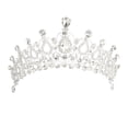 thumbnail image 1 of Wedding Bridal Rhinestone Decorated Crystal Teardrop Hair Barrettes / Headband / Hair Loop / Tiara Headpiece (Sliver), 1 of 8